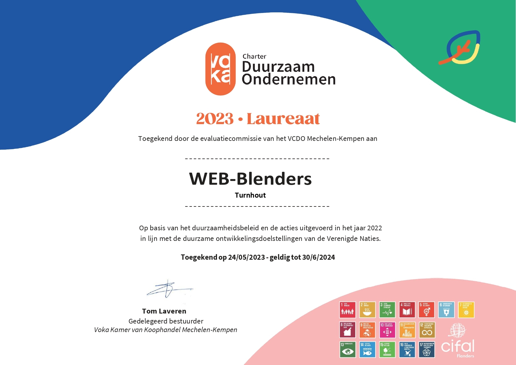 VCDO Certificaat WEB Blenders Laureaat 2023 nieuw logo Cifal page 0001